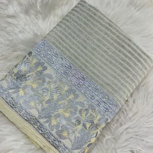 Offwhite phanek phige sabi phanek with silver kinar zari phanek