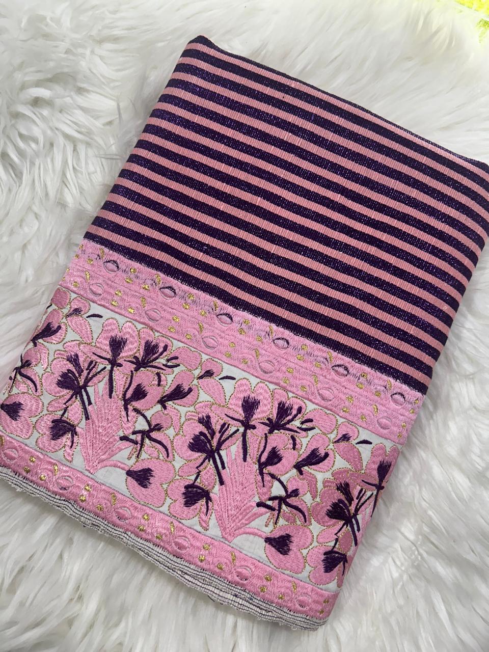 Peach violet Phige Sabi Zari phanek pink Takhellei floral border – Kangleipak Online Shopping