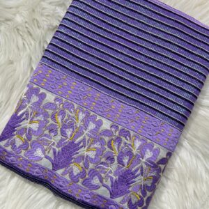 Deep lavender violet Phige Sabi Zari Khuwang phanek Takhellei floral embroidered border – Kangleipak Online Shopping
