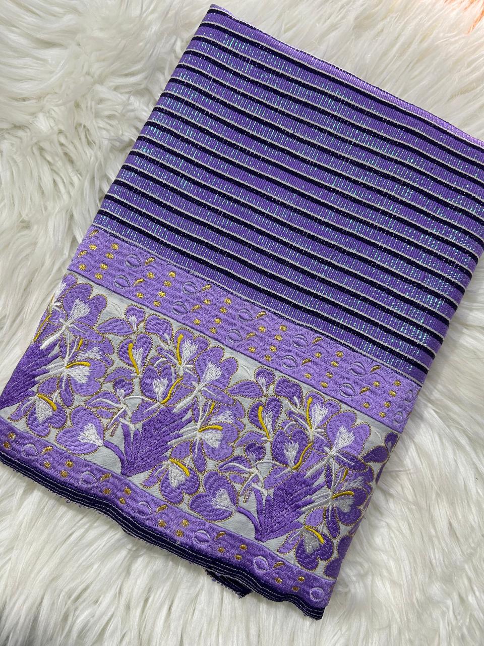 Deep lavender violet Phige Sabi Zari Khuwang phanek Takhellei floral embroidered border – Kangleipak Online Shopping