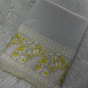 Takhellei off-white Ahkhet Asung phanek gold embroidered border – Kangleipak Online Shopping