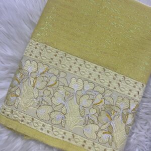 Butter cream Phige Sabi Zari phanek gold Takhellei floral embroidered border – Kangleipak Online Shopping