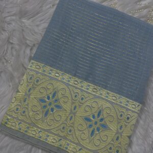 Ice blue Ahkhet Asung Muga phanek butter Khoi Charong medallion border – Kangleipak Online Shopping