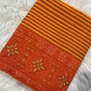 Orange Phige Sabi phanek gold Khoi Maharani embroidered border – Kangleipak Online Shopping